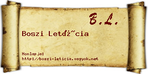 Boszi Letícia névjegykártya